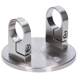 Úchyt na bočné kotvenie stĺpu ø 42.4mm, (kotviaca platňa ø 150 /10mm), brúsená nerez K320 /AISI304 Úchyt na bočné kotvenie stĺpu ø 42.4mm, (kotviaca platňa ø 150 /10mm), brúsená nerez K320 /AISI304
